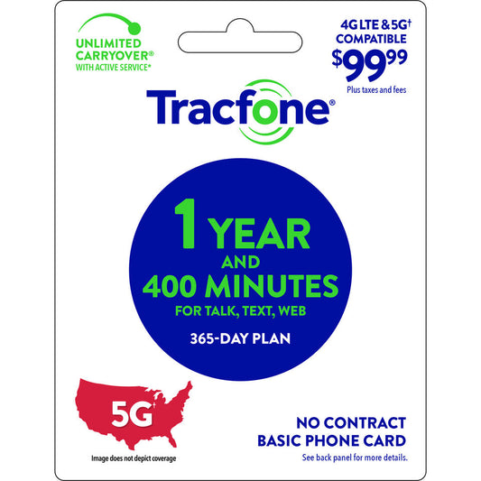 Tracfone $99.99 Basic Phone Plan, 400 Minute, 365 Days Refill/TopUp FAST 🔥🔥🔥